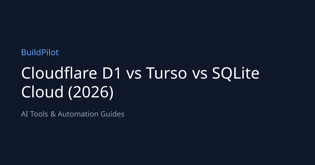 Cloudflare D1 vs Turso vs SQLite Cloud (2026) | BuildPilot